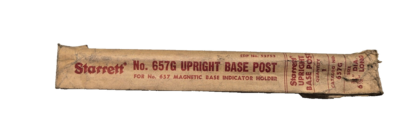 Starrett 657G Upright Base Post NEW NOS