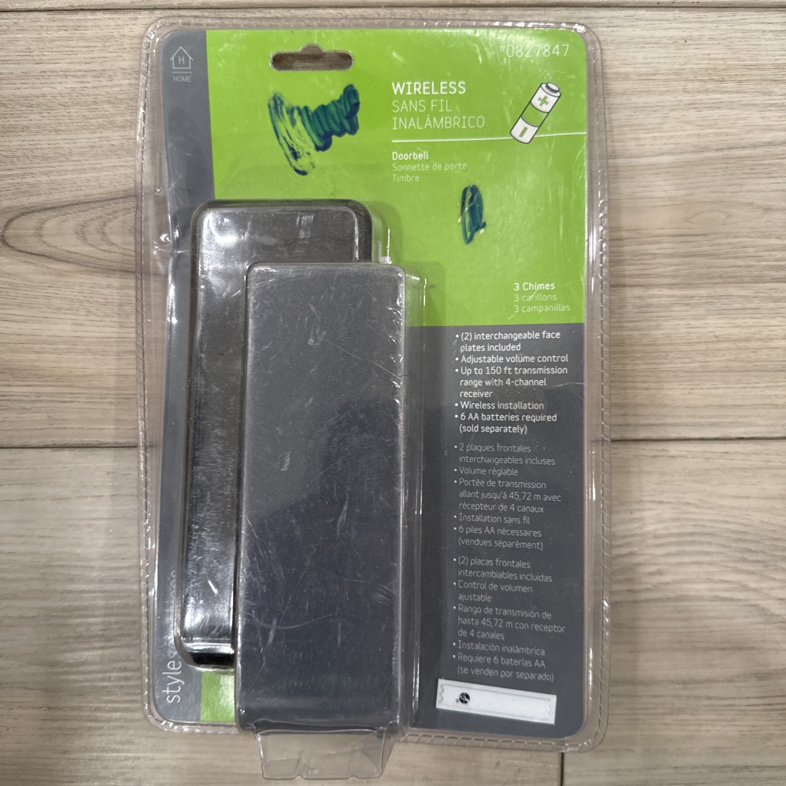 Style Selections Wireless Black/Gray Doorbell 150-ft Range