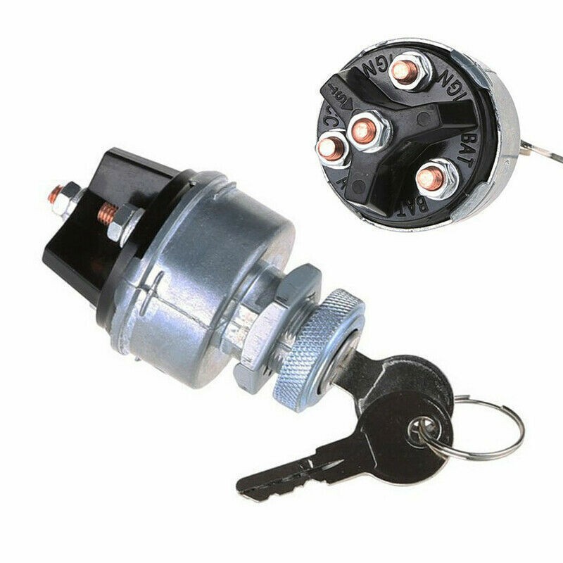 Universal Ignition Key Starter Switch With 2 Keys For Car Tractor Trailer US