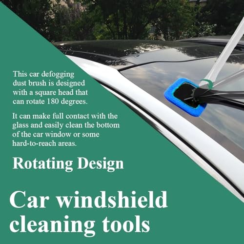 Windshield Cleaning Tool, Extendable Handle Car Window Cleaner with 4 Dark blue
