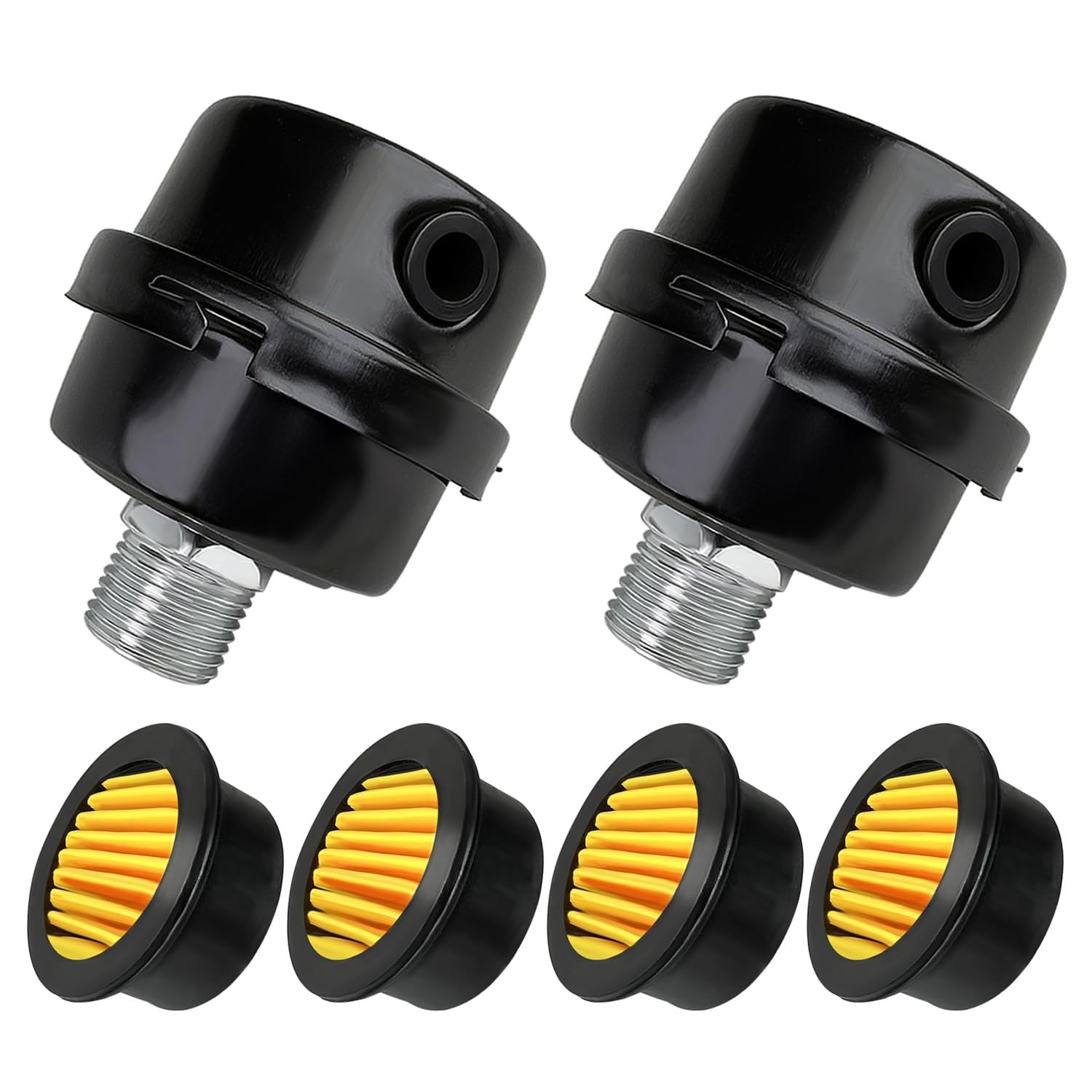 2 Pcs 1/2" Thread Air Compressor Silencer Filter, 20mm Metal Noise Muffler,...