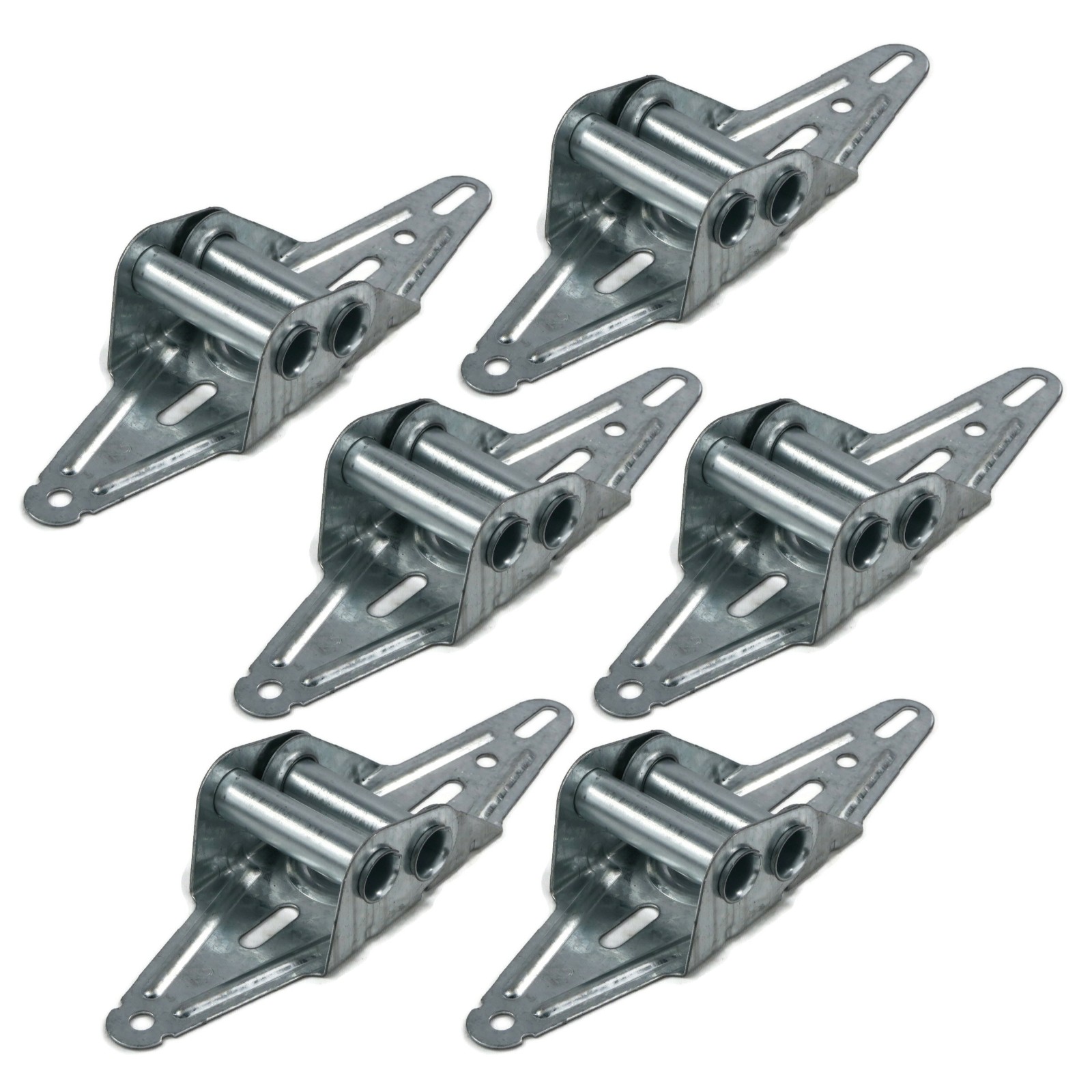 (Pack of 6) 18 Gauge Garage Door #2 Hinges, Light Weight Embossed Standard Duty