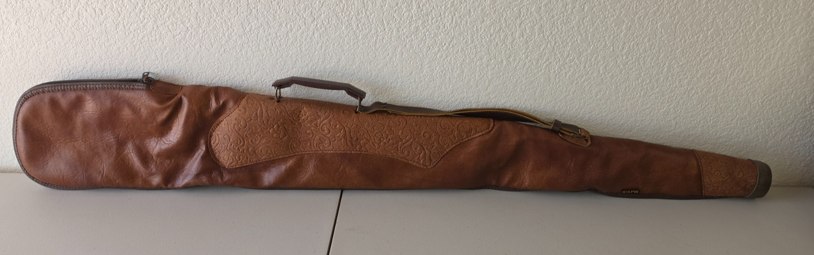 Vtg Kolpin Real Leather Vinyl Gun Rifle Carrying Case Brown 52” Pheasant Lining