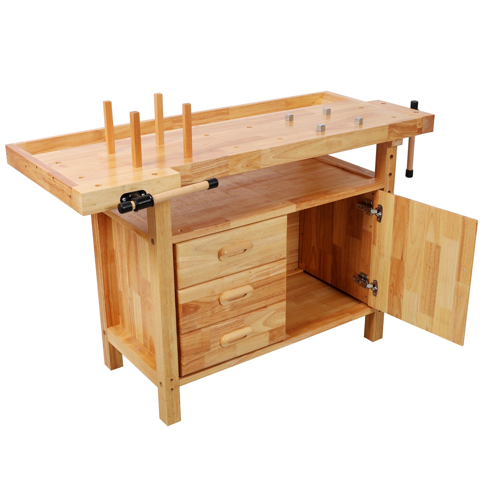 50" Professional Rubberwood Solid Wood Workbench