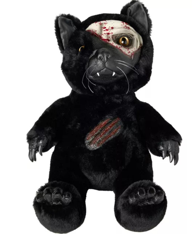 Spirit Halloween 16 In Horror Black Cat Plush NEW