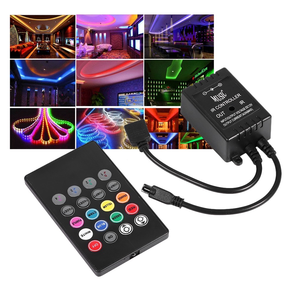 LED Music Controller 20keys IR Remote Sound Sensor Controllers For RGB Lights