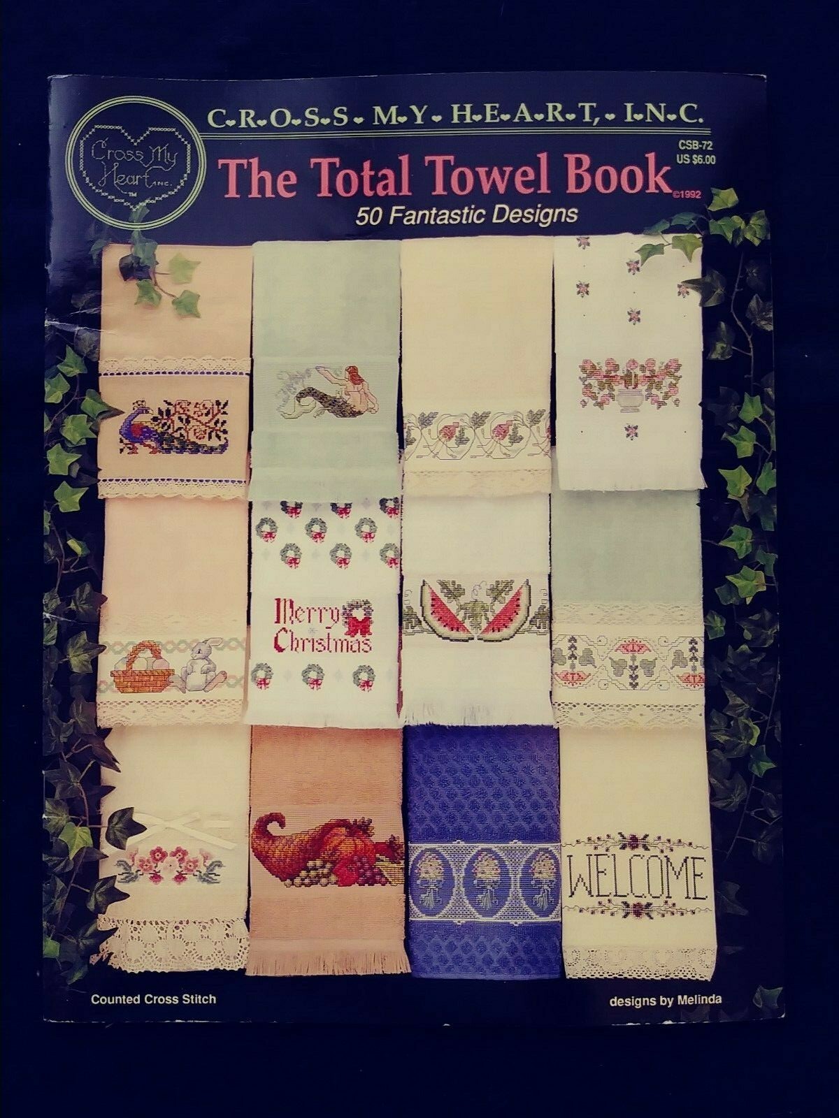 The Total Towel Book by Cross My Heart, Inc. - 50 Cross Stitch Designs