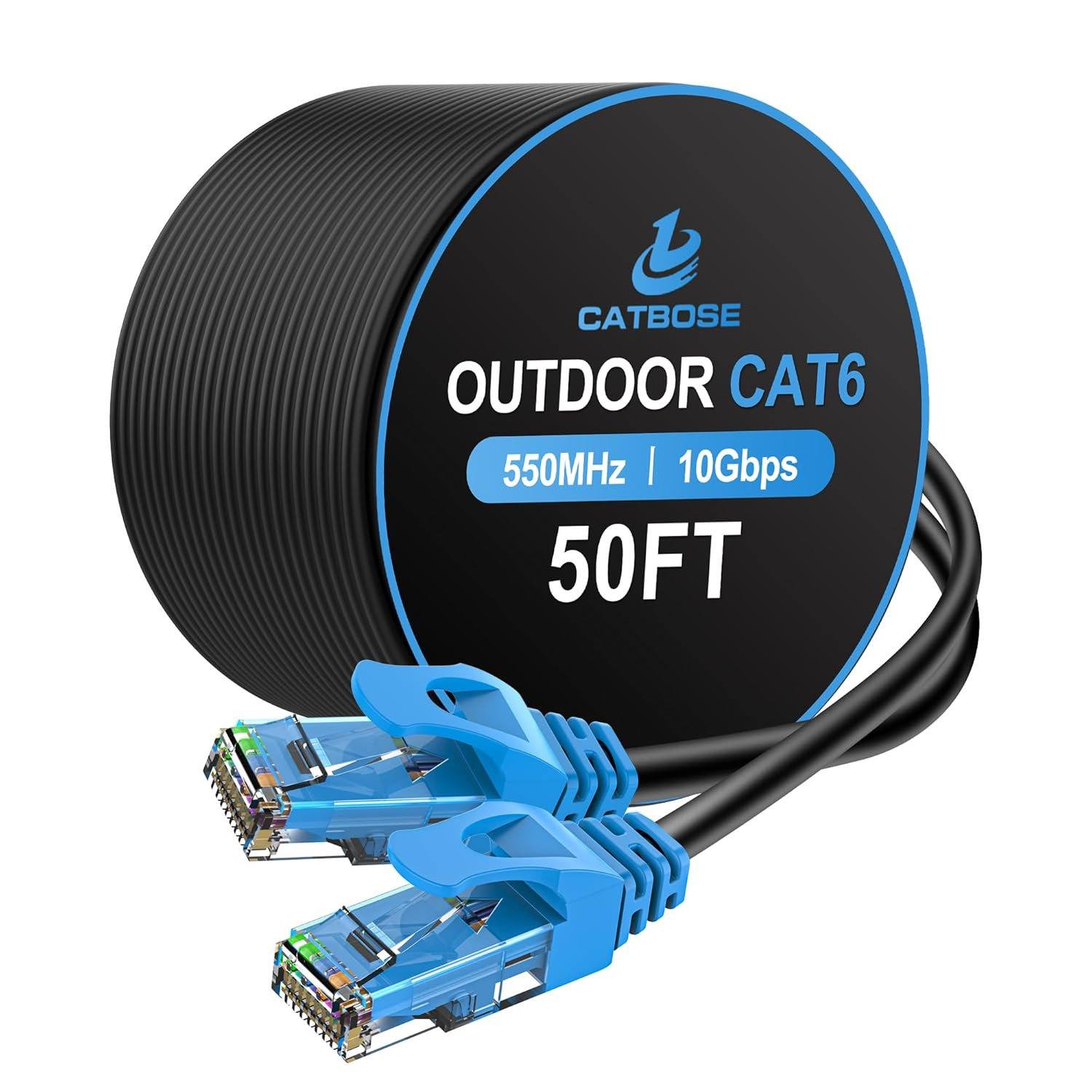 Cable ethernet cat6 exterior 50ft enterrado resistente agua uv poe internet