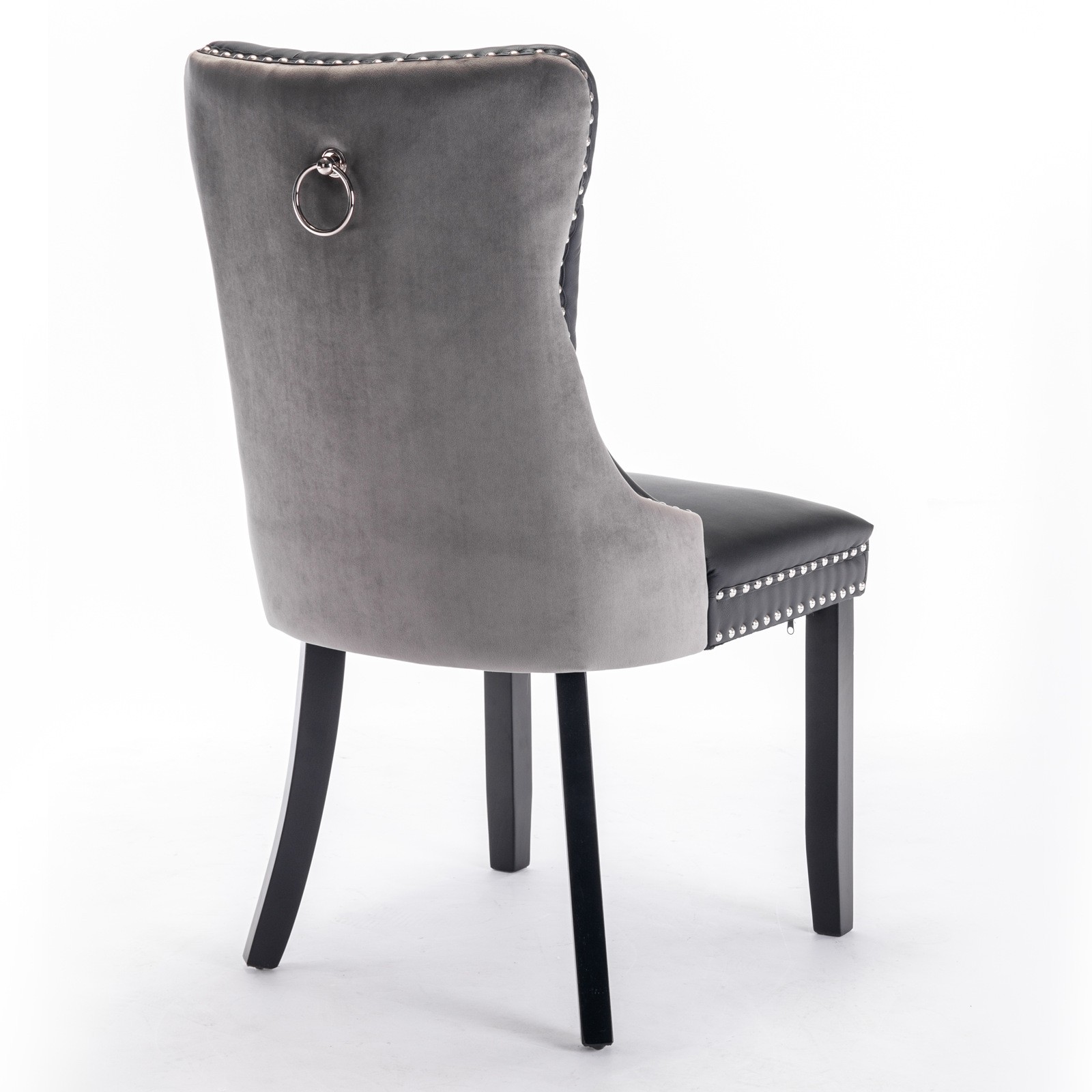 A&A Nikki Modern Tufted Solid Wood PU & Velvet Upholstered Sofa