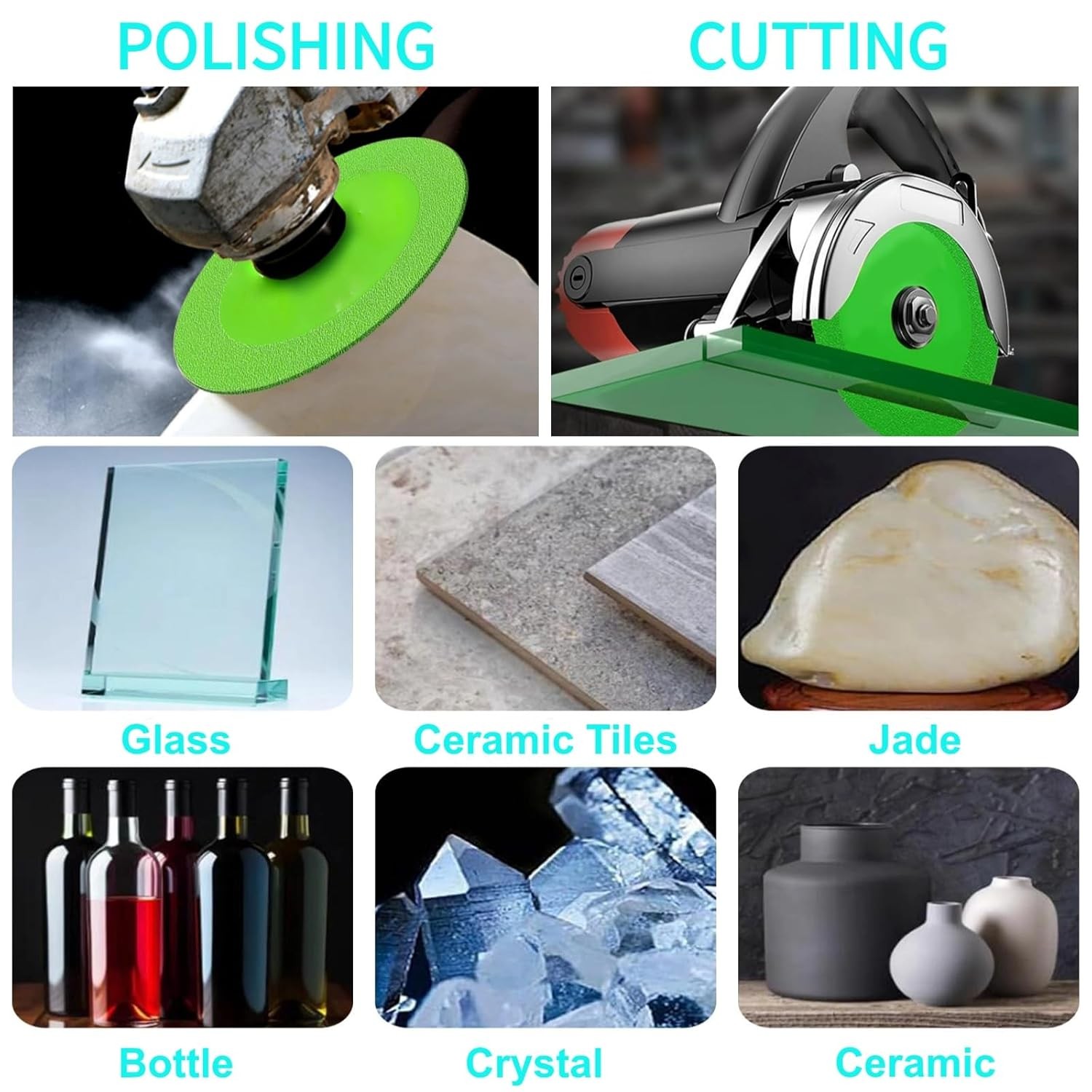 5 Pcs 4" Glass Cutting Disc Diamond Blade Ceramic Tile Cutter Grinder Tool