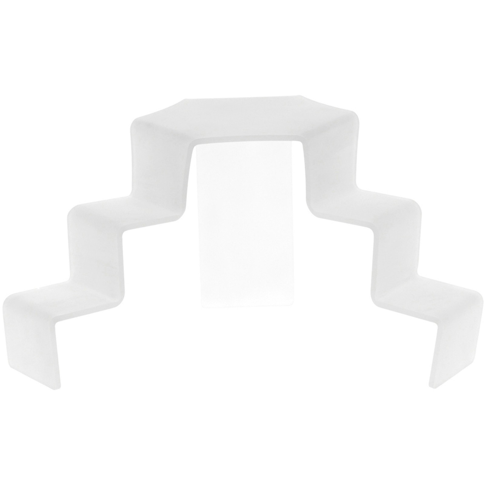 Plymor Frosted Acrylic 3-Step 2-Sided Stair Display Riser 6.5" H x 14" W x 8" D
