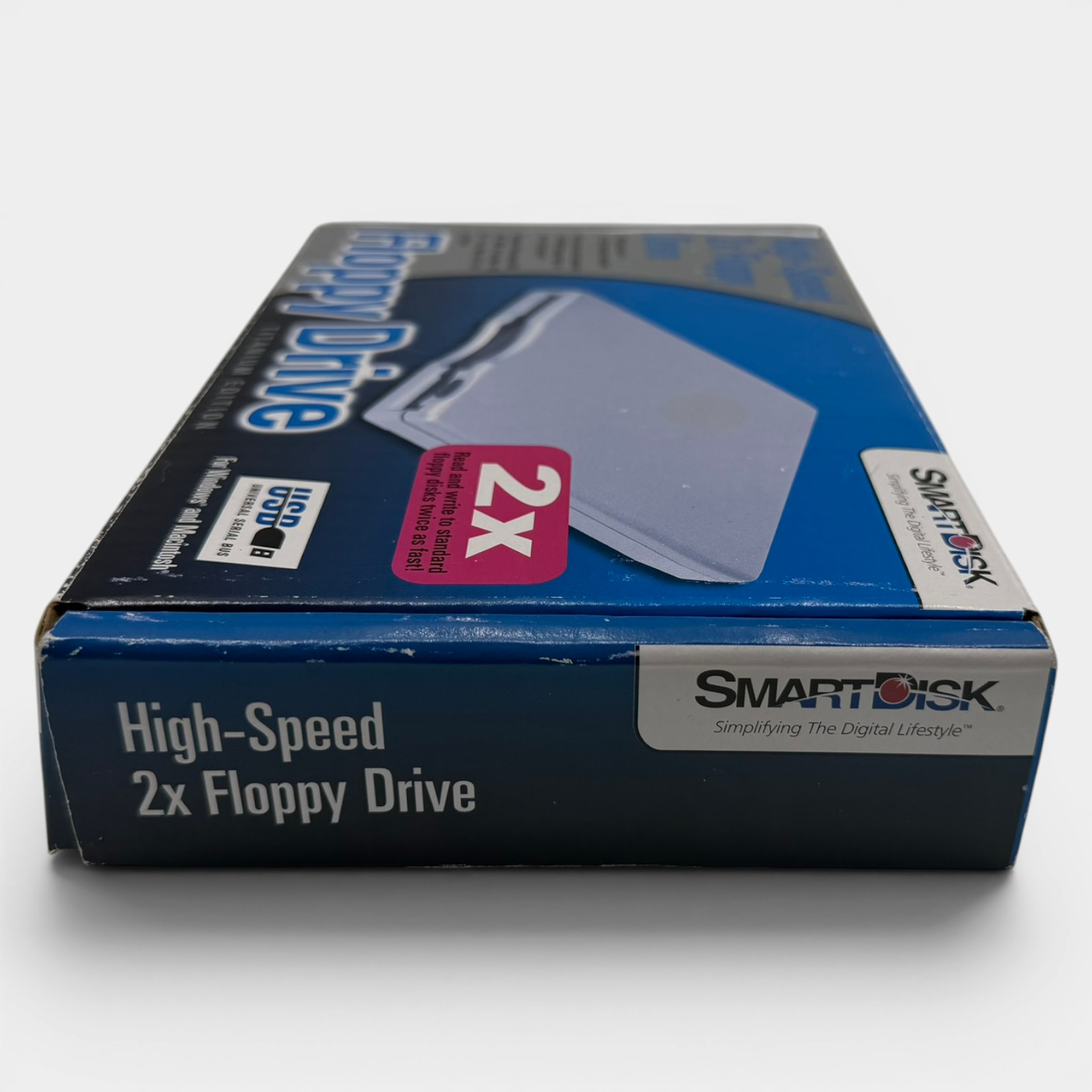 SmartDisk USB 2X External 3.5" Floppy Drive Titanium Edition NOB FDUSB-TM2 USB
