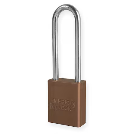 American Lock A1107brn Lockout Padlock, Keyed Different, Aluminum, Brown, 3 In
