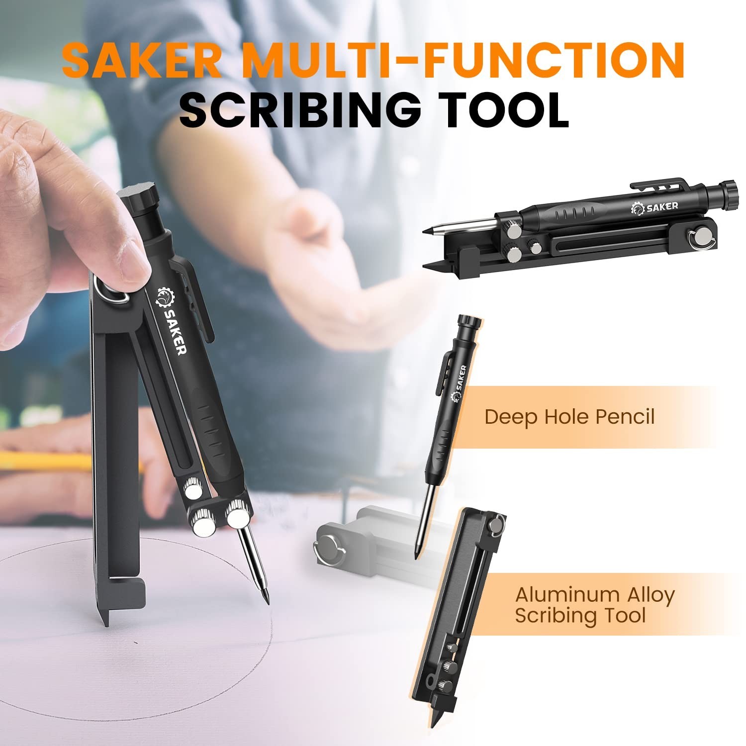 Multi-Function Scribing Tool - Aluminum Alloy Construction Pencil, Deep Hole Gau