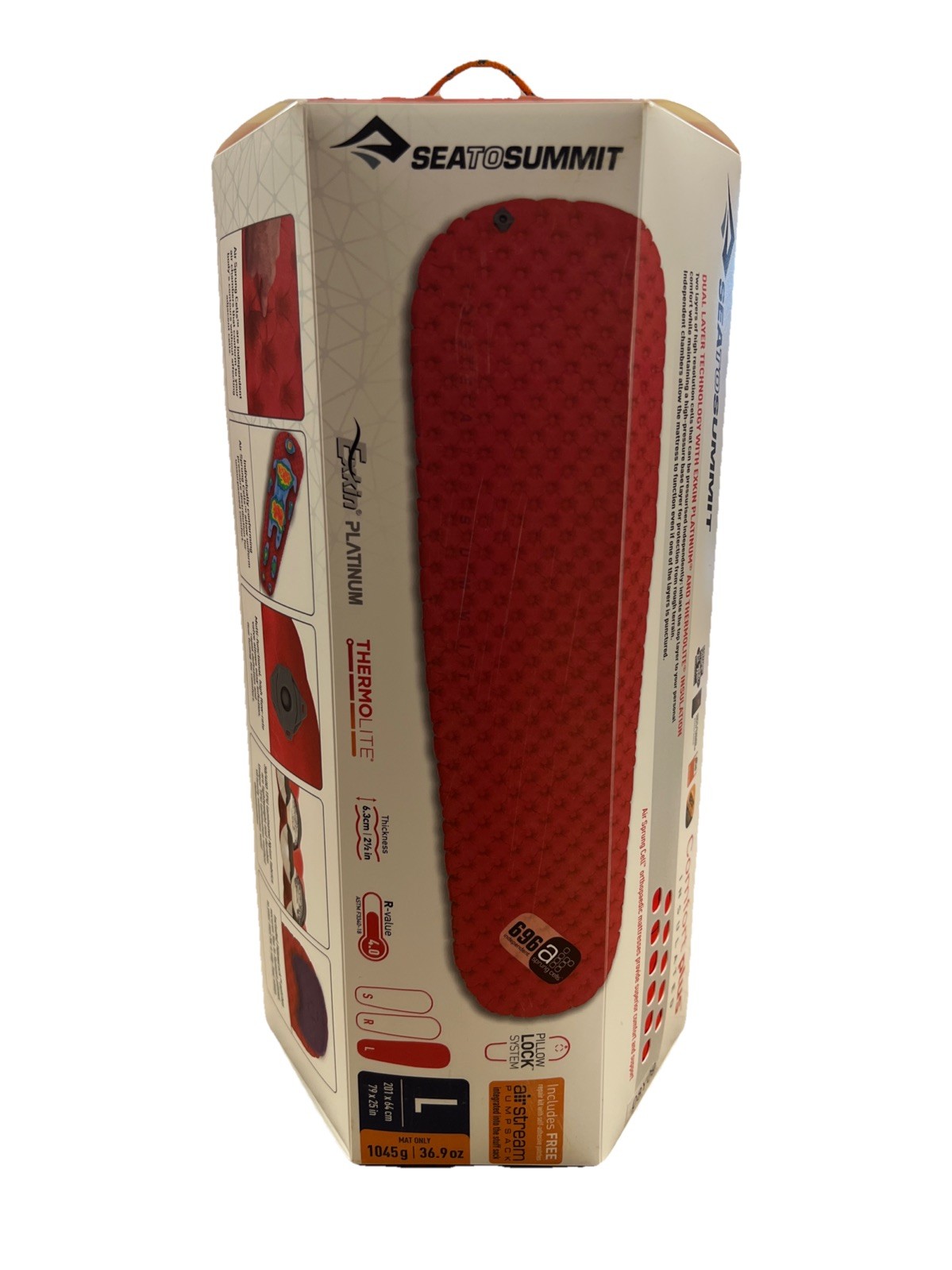 Sea to Summit Comfort Plus Insulated Large Red Sleeping Mat Pad Air Stream Pump