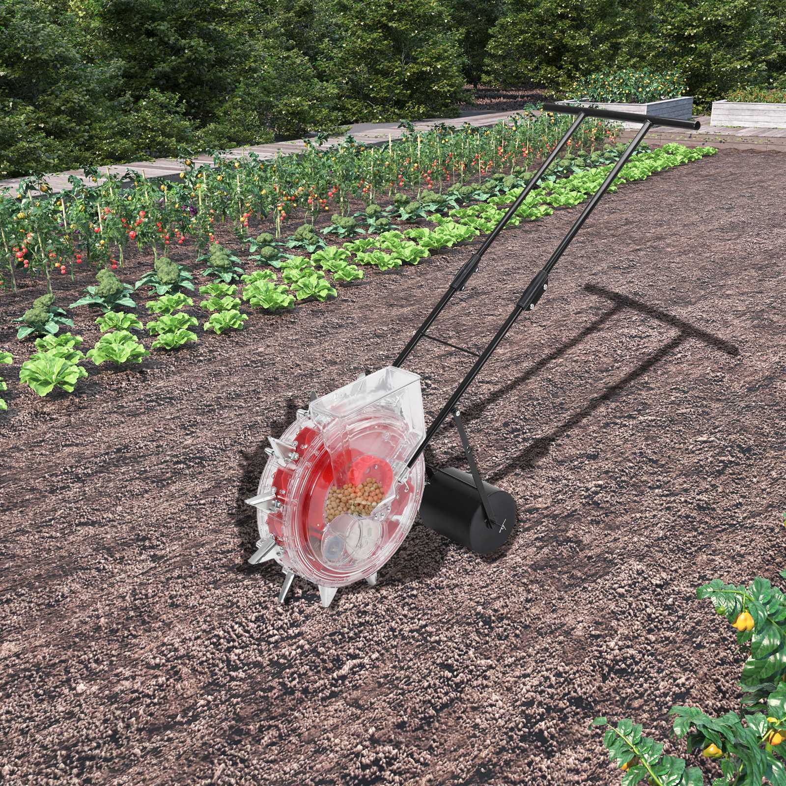 Hand Push Roller Soy Corn Carousel Precision Seeding Tool Manual Seeder Machine