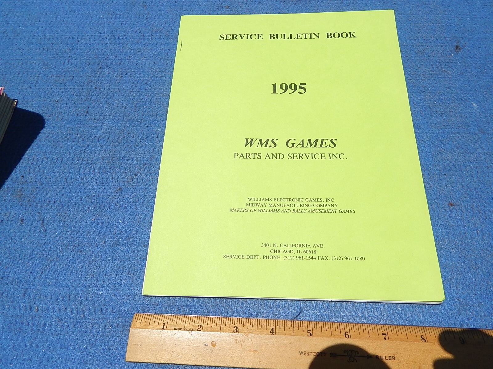 1995 Williams / Midway SERVICE BULLETIN BOOK