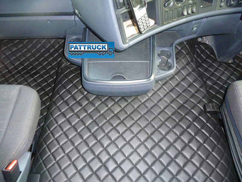 ECO LEATHER FLOOR MATS SET FIT SCANIA R STREAMLINE  AUTOMATIC 2013-2017-BLACK