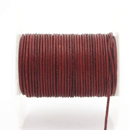 Soft Round Genuine Jewelry Leather Cord Leather Rope Beading 1mm Dressed Brown