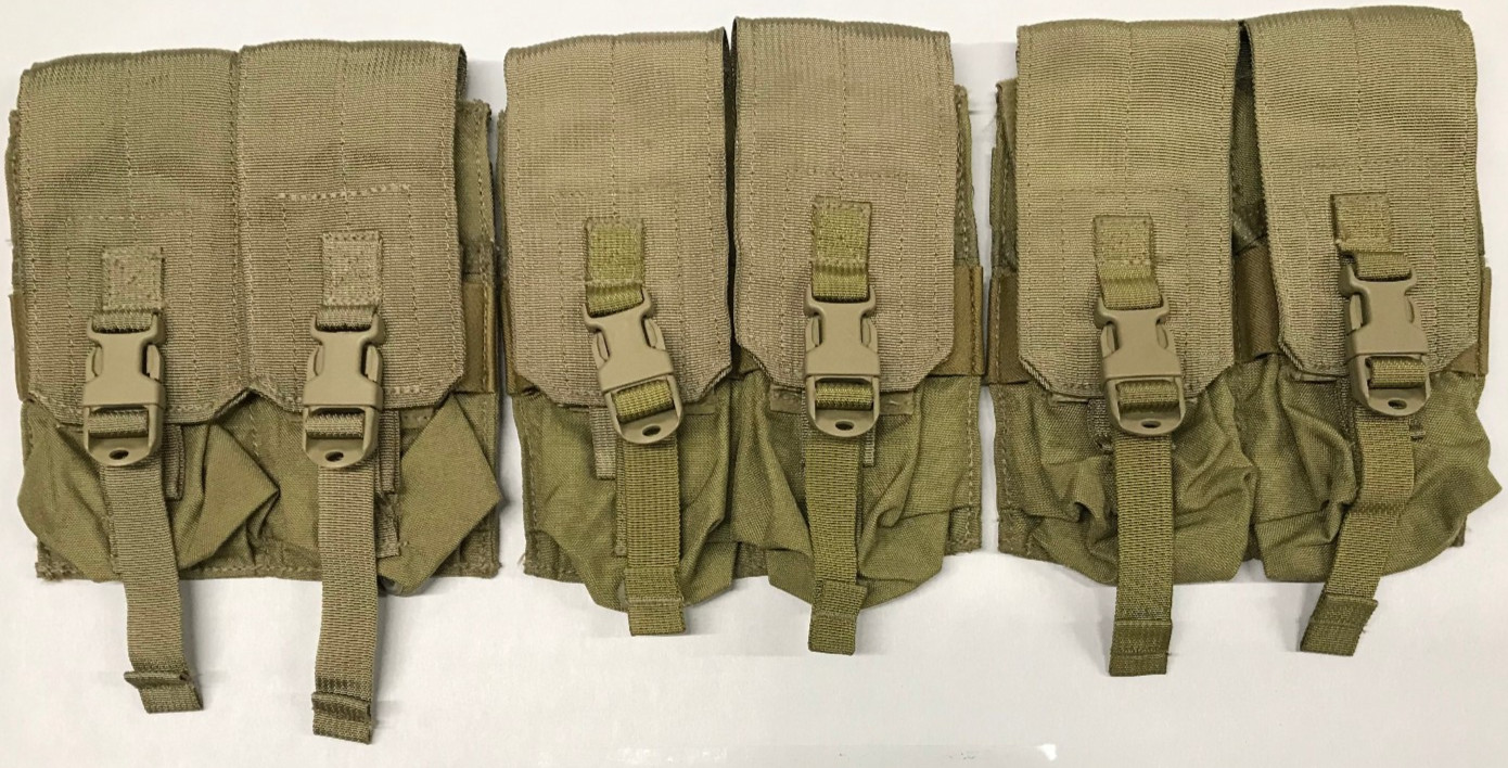 MOLLE Khaki Double 2x2 5.56 .223 Magazine Pouch USGI Eagle Ind 3 Each