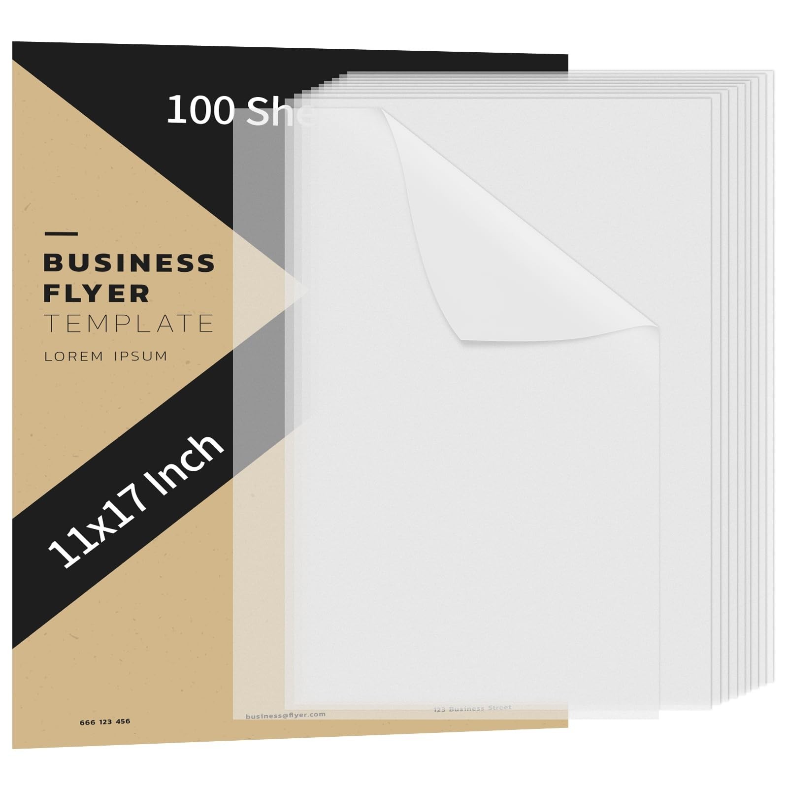 100 PCS 11x17 Inch Translucent Vellum Paper 60 GSM Drafting Vellum Tracing Pa...