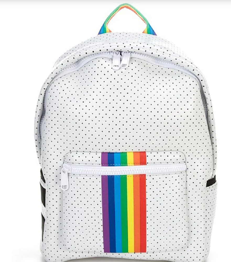 Parker & Hyde Rainbow Stripe Neoprene Backpack White NWT