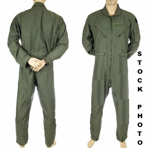 USMC USAF Coveralls Flyers Summer Aramid fire resistant OD GREEN USED 44 Regular