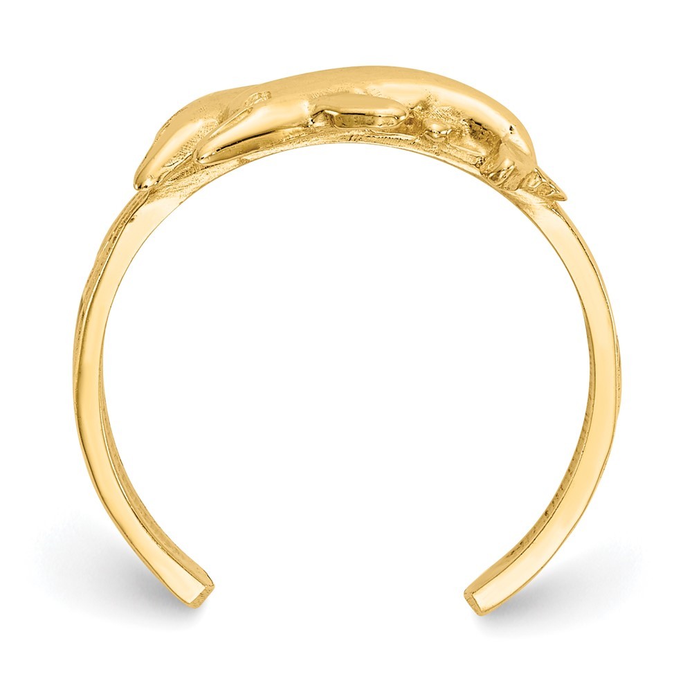14K Yellow Gold Dolphin Shape Toe Ring