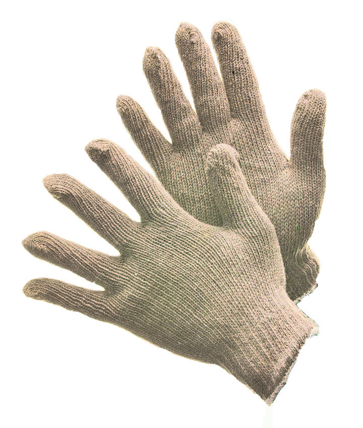 12 PAIRS STRING KNIT GLOVES 500G COTTON / POLYESTER BLEND NATURAL WHITE- SIZE: M