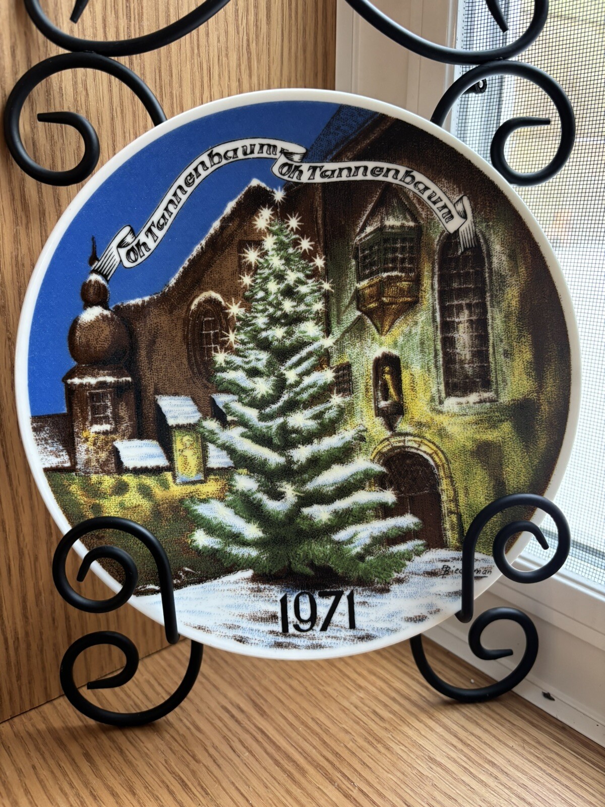 1971 Christmas Carol  Plate 7.5” “O Tannenbaum ,O Tannenbaum” Seven Seas Traders