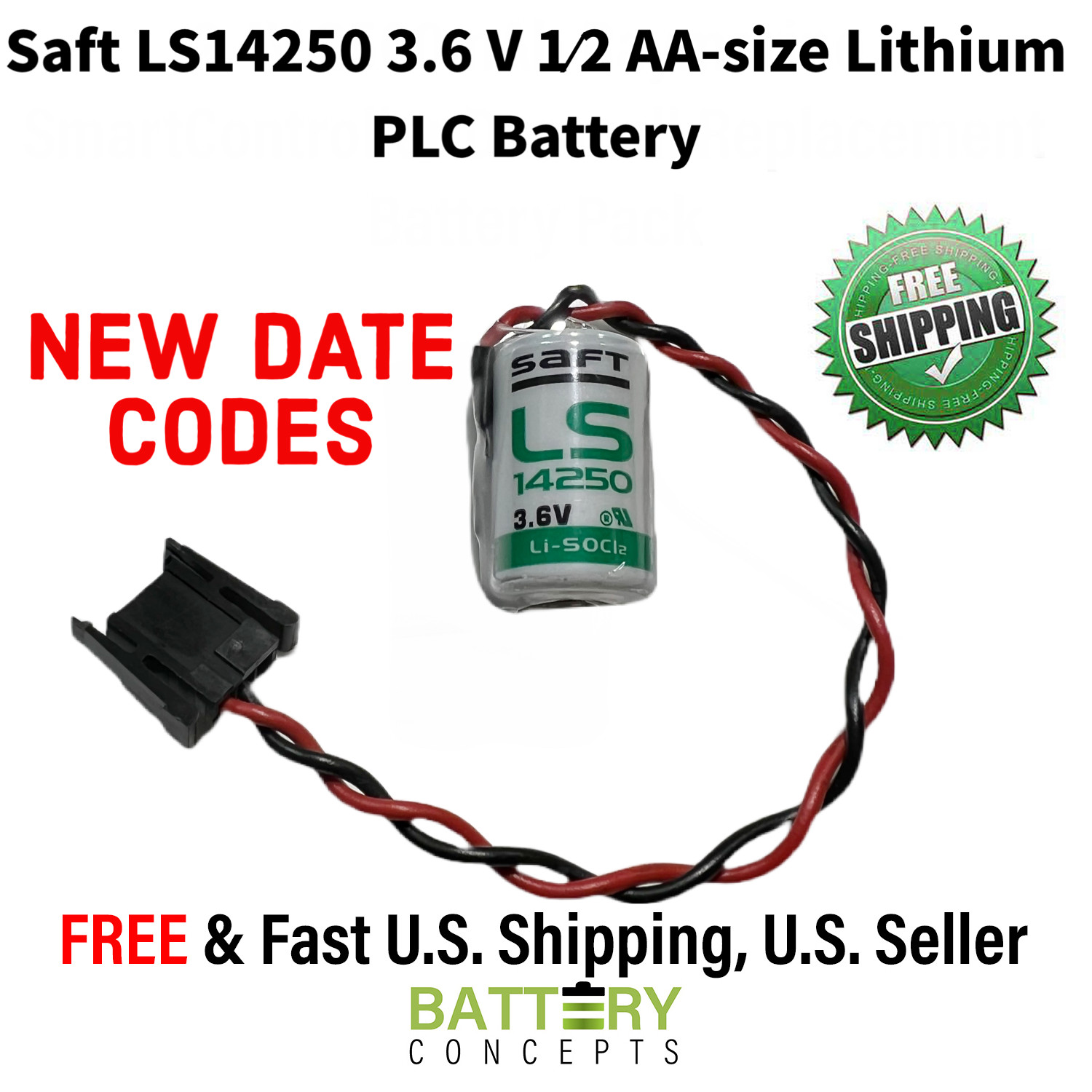 Battery for Eternacell B9650T, MICROLOGIX 1400 1500 Series Logic Controls