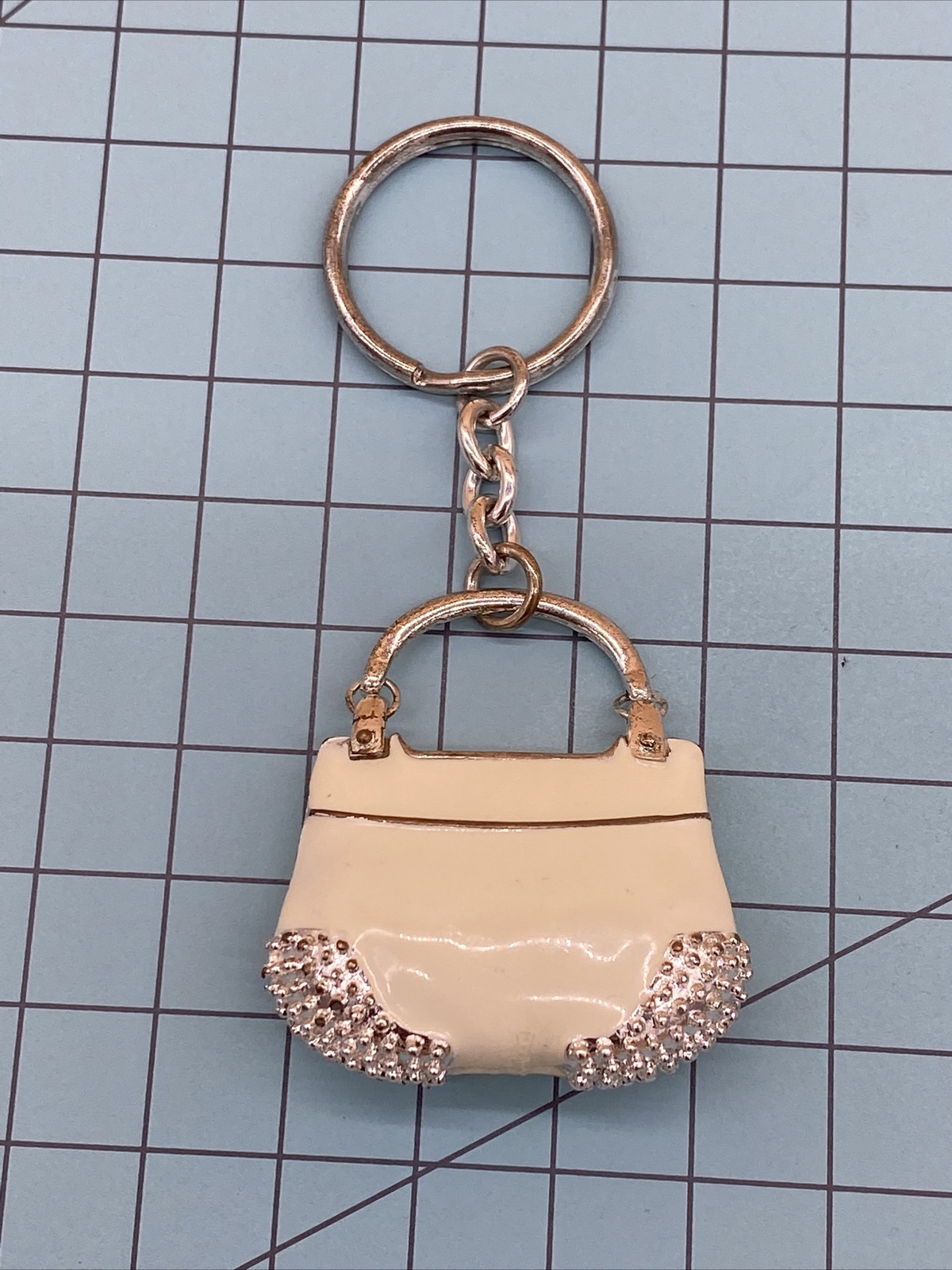 vintage white purse keychain collectors