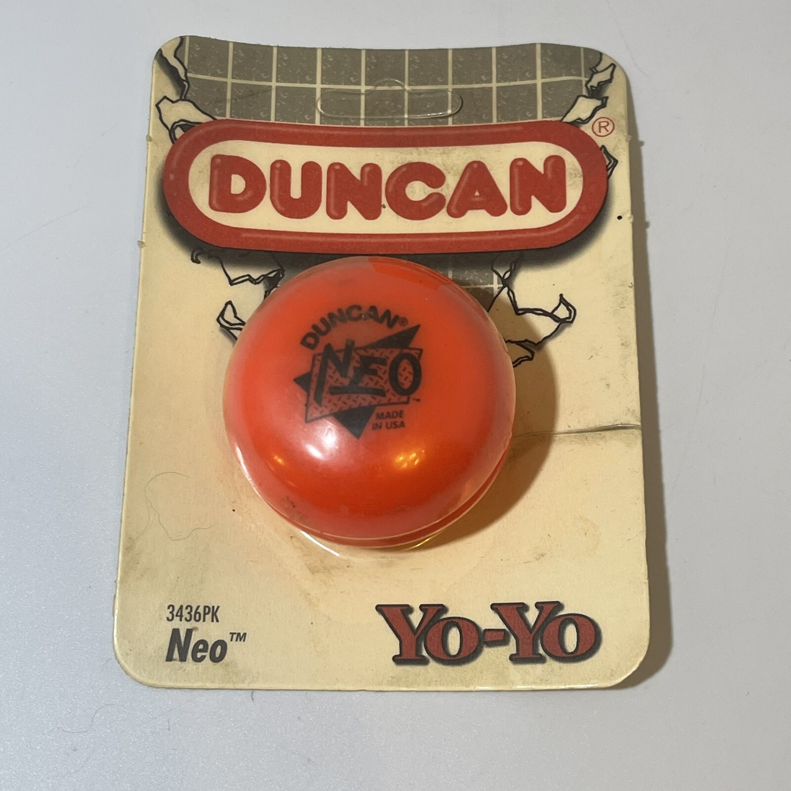Vintage Collectible Duncan Toy NEO Yo-Yo Neon Orange USA, 1994. 3436PK