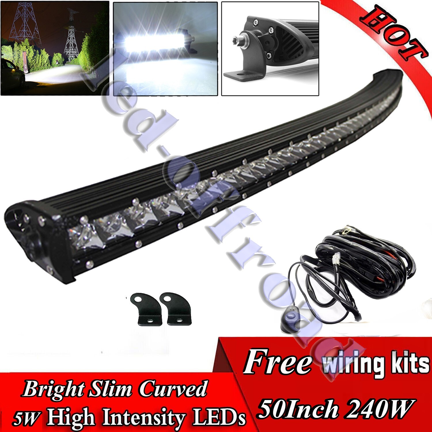 50" LED Light Bar Spot Flood Combo Work Offroad SUV Driving ATV 4WD Truck Lamp