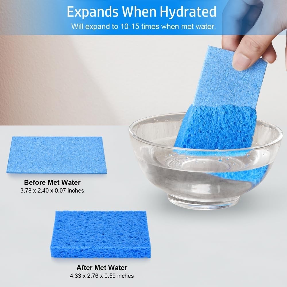 Eco-Friendly 4PCS Compressed Sponges - Non-Scratch, Quick Drying Kitchen Tool