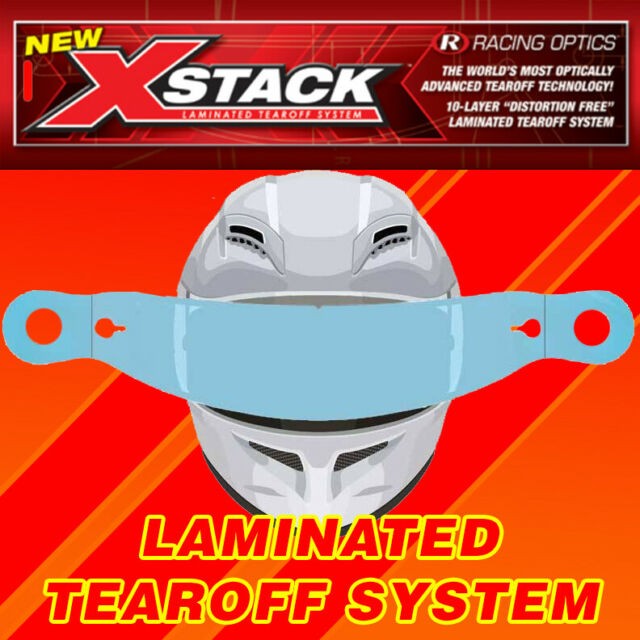 Simpson X Stack Laminated Helmet Visor Tear Off System RX/BANDIT Diamond Back