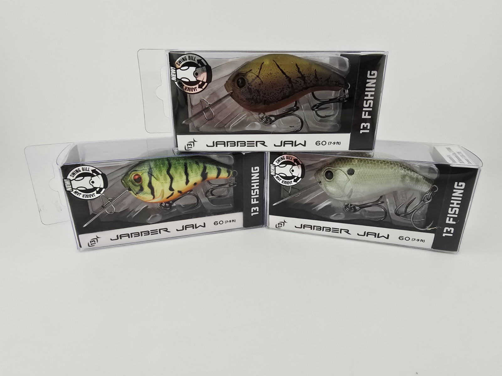 3x 13 Fishing Discontinued Jabber Jaw 60 Lot~Three Different Colors,  JJC60~NIB