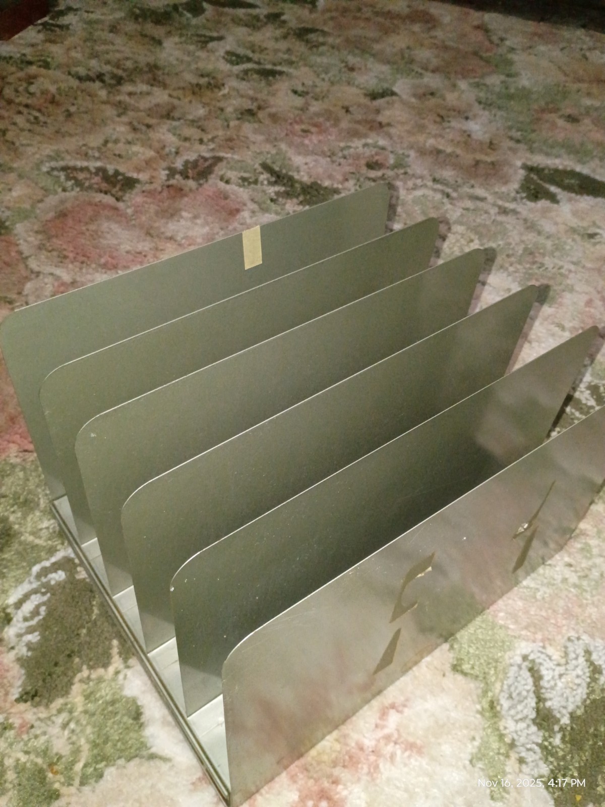 Vintage Industrial Metal Slot Desktop In/Out File Sorter Organizer