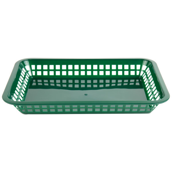 Choice 12x 8 1/2x 1 1/2" Rectangular Plastic Food Basket, 12 Pack (select color)