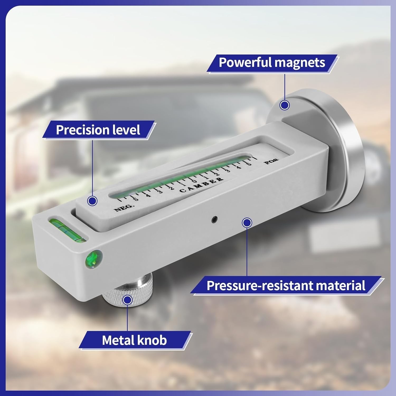 Adjustable Camber Gauge Tool for Accurate Wheel Alignment - Portable & Durable