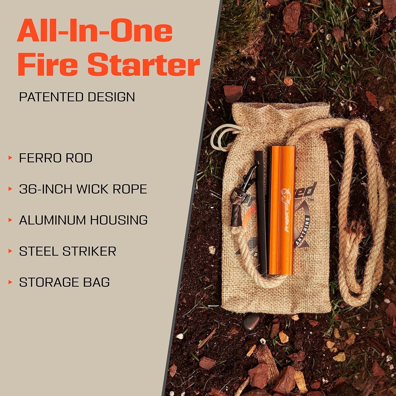 Fire Starter Survival Tool - All-in-One Flint and Steel Fire Starter Kit - Fe...