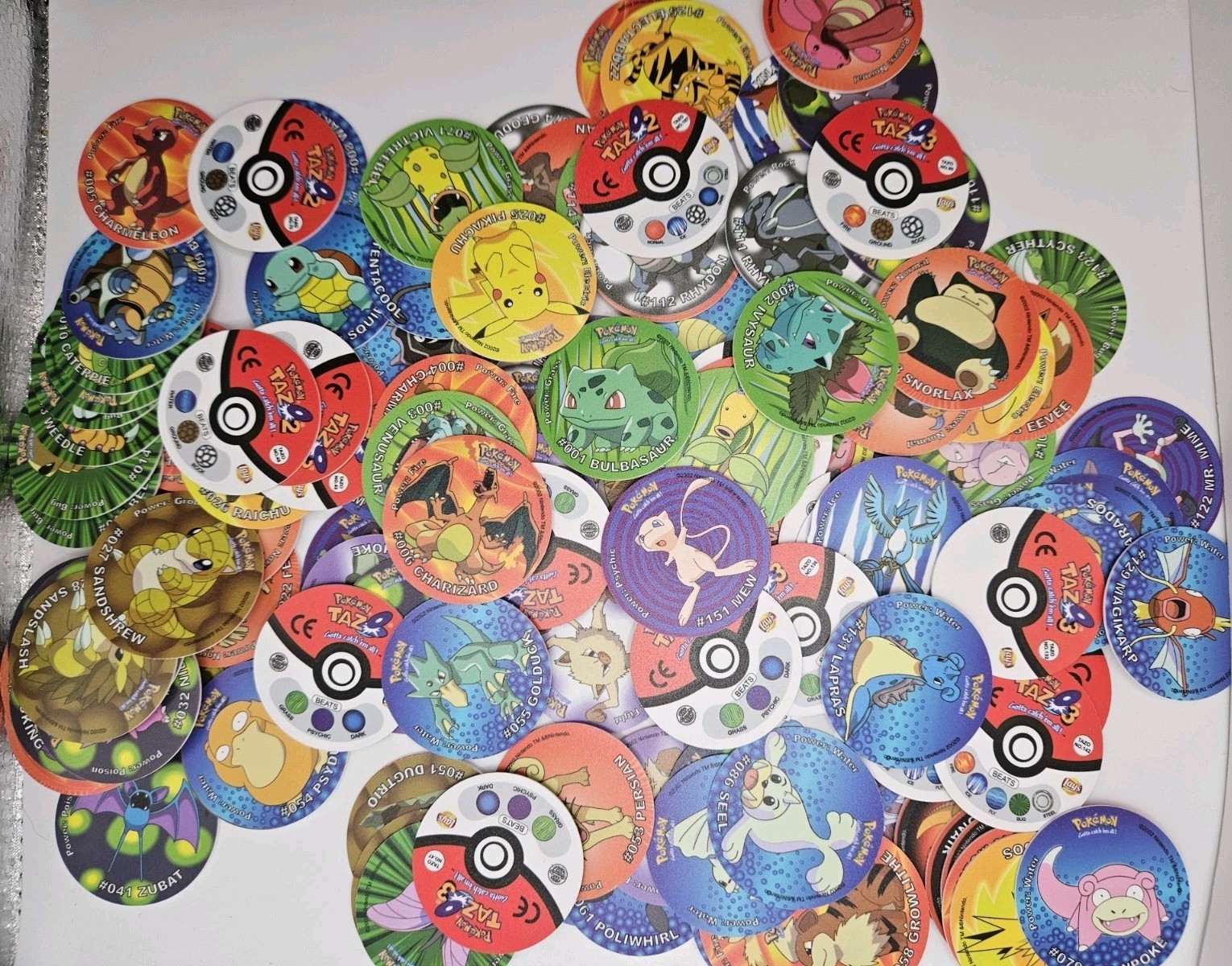 Pokemon Tazos 2002 Version Full Set Of 151 Pokemon Figures Tazos U.S Seller