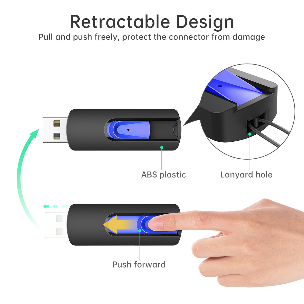 Kootion USB 2.0 16GB 10PCS Retractable Style Flash Drive Memory Stick Multicolor