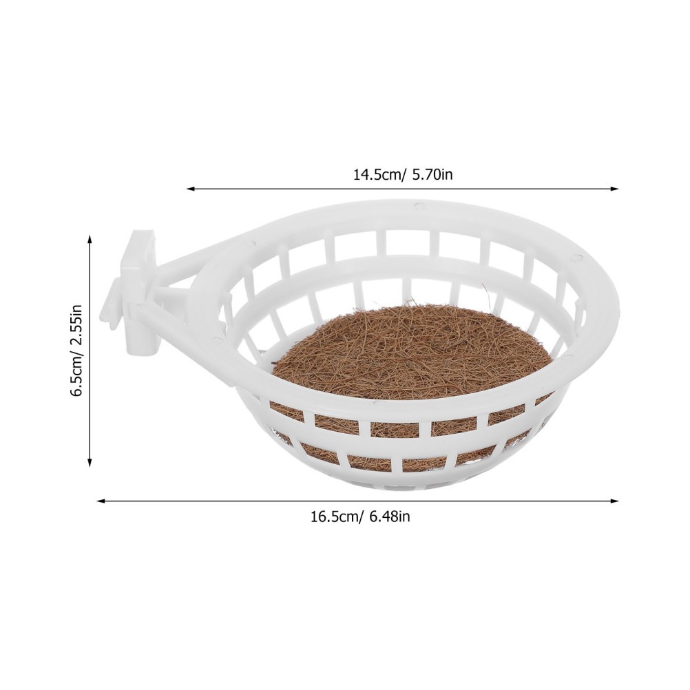 2Pcs Durable Plastic Bird Nesting Bowls White Parrot Hatching and Breeding Nests