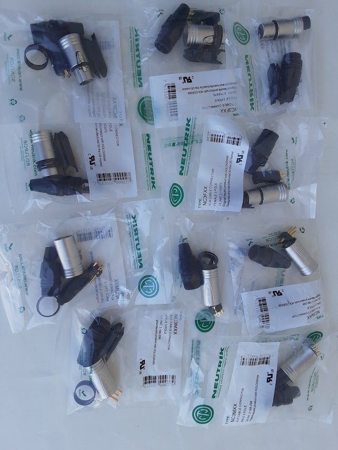 10 Pack XLR Neutrik 5 Male and 5 Female 3- Pin Cable Connector w/ Gold Contacts