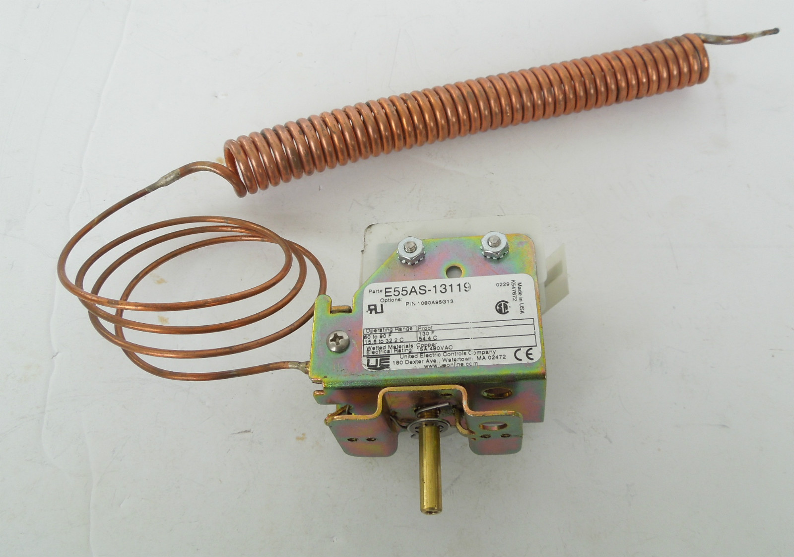 United Electric 2 switch evaporator control E55AS-13119 60˚-90˚ New