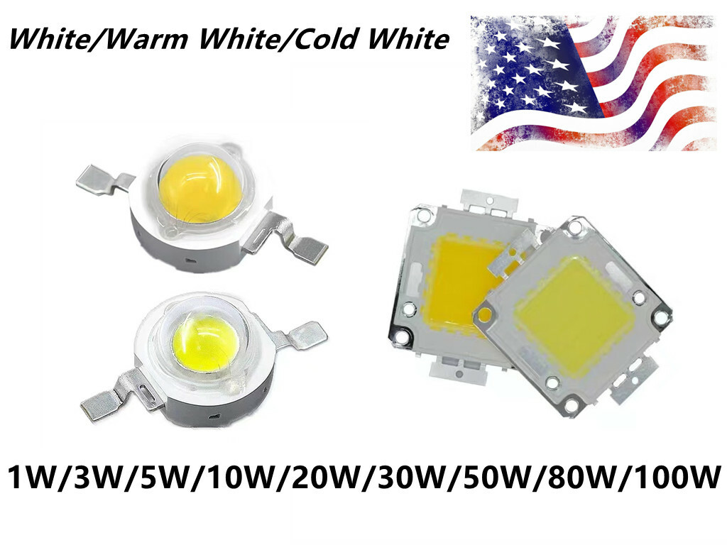 High Power SMD LED Lamp Beads 1W 3W 5W 10W 20W 30W 50W 80W 100W White Warm White