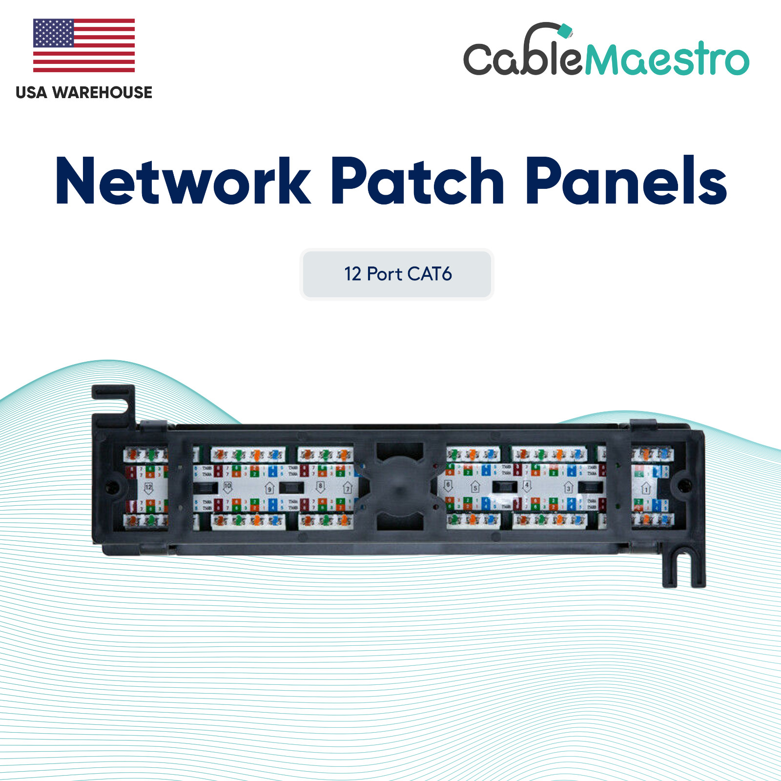 Mini Patch Panel UTP 12 Port CAT6 RJ45 110 Network Surface Wall Mount Bracket