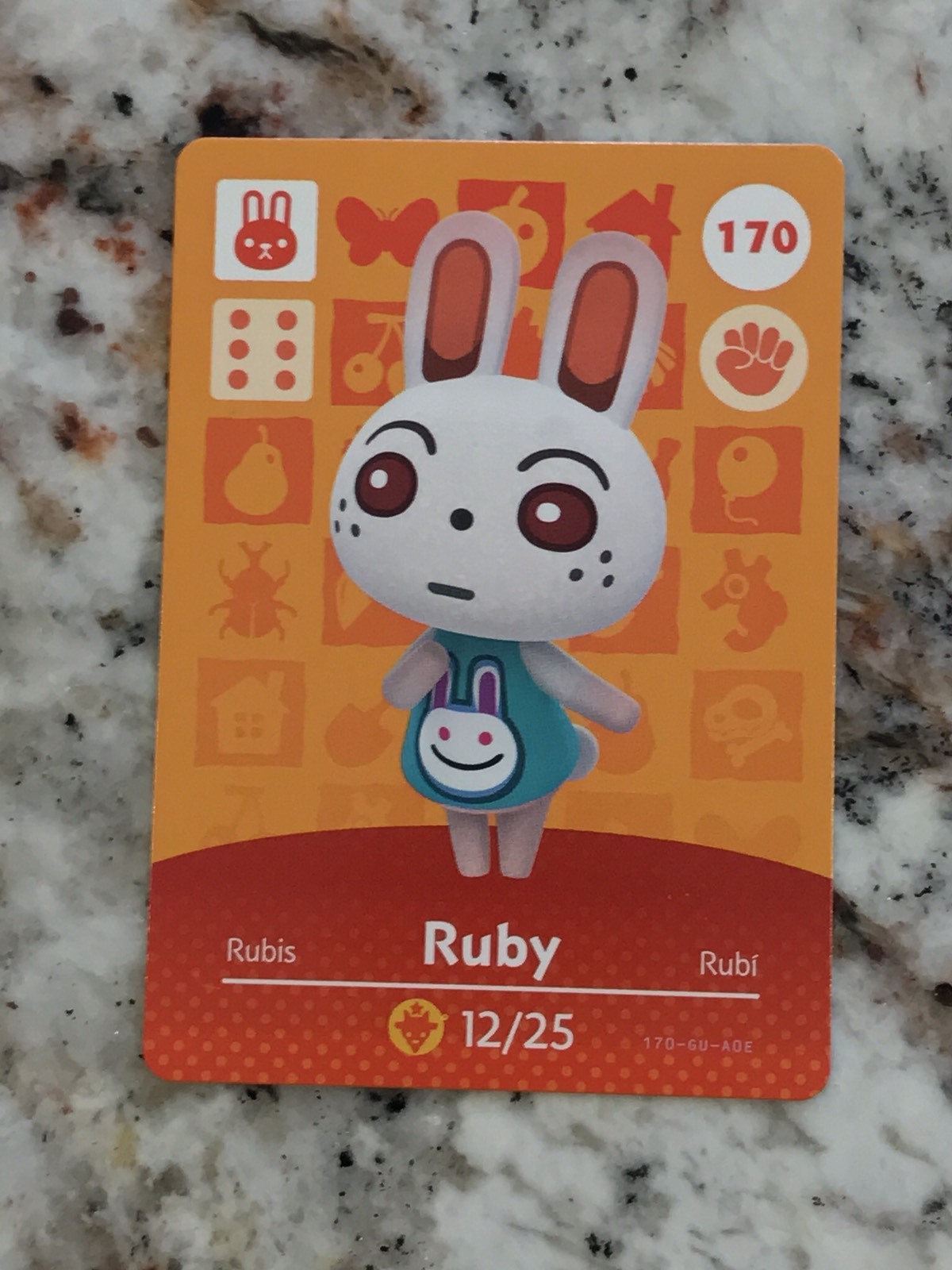 RUBY #170 Animal Crossing Amiibo Authentic Nintendo Mint Card From Series 2