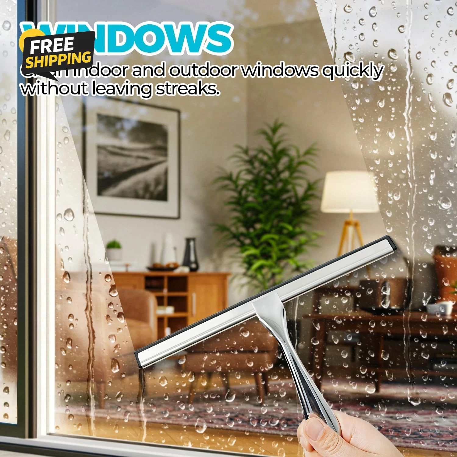 12-Inch All-Purpose Shower Squeegee for Shower Doors, Tile Shower Wall
